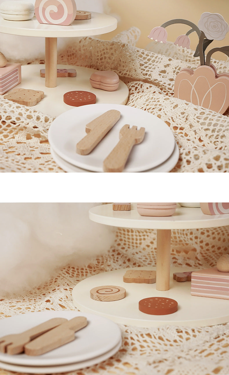 Wooden Pretend Play Toys for Girls Tea Sets Play Food Toys Kitchen Role Play Imitation Game Early Educational Toys for Girls Boy