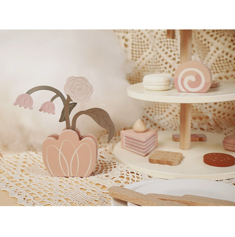 Wooden Pretend Play Toys for Girls Tea Sets Play Food Toys Kitchen Role Play Imitation Game Early Educational Toys for Girls Boy