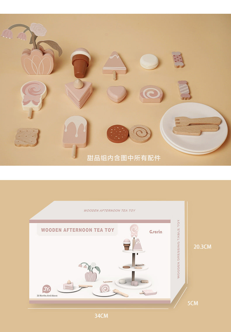 Wooden Pretend Play Toys for Girls Tea Sets Play Food Toys Kitchen Role Play Imitation Game Early Educational Toys for Girls Boy