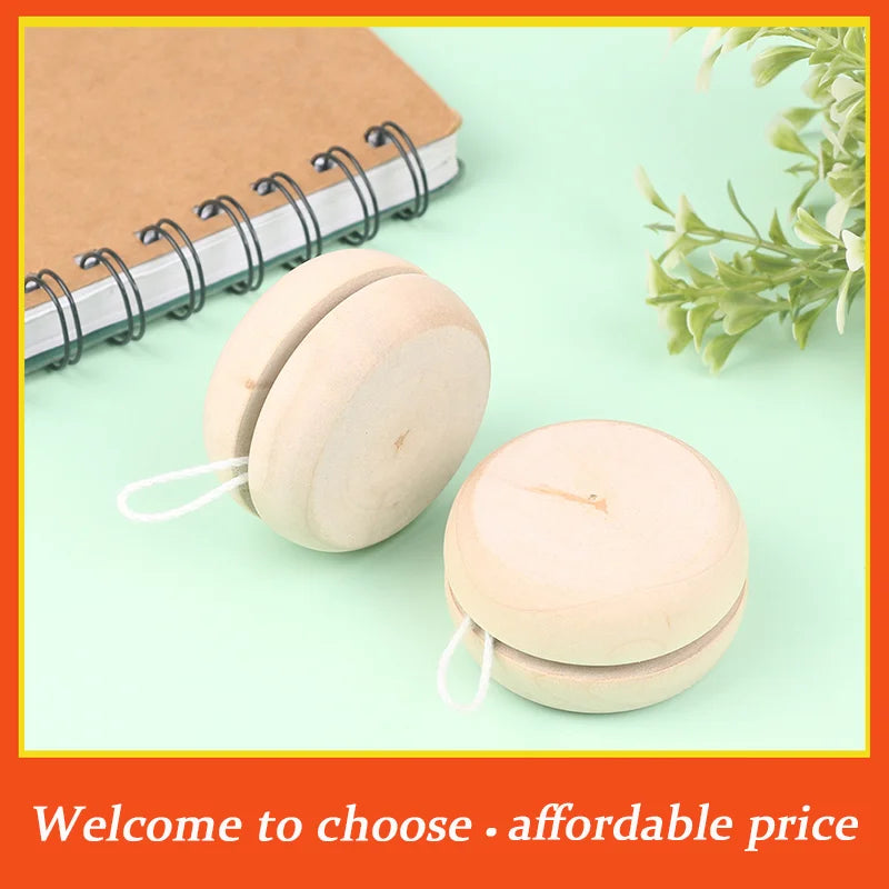 Yo-Yo Creative Yo Yo Toys For Child Gift Wooden Yoyo Toy New toy Color Mini Round DIY Baby Yoyo Ball Hand-Made Crafts Log Toys