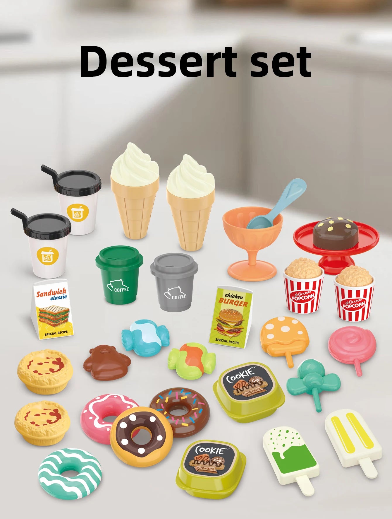 Children's Toys Pretend Play, Barbecue, Fast Food, Pizza, Sushi, Afternoon Tea, Desserts, Kitchen Food, Toy Sets