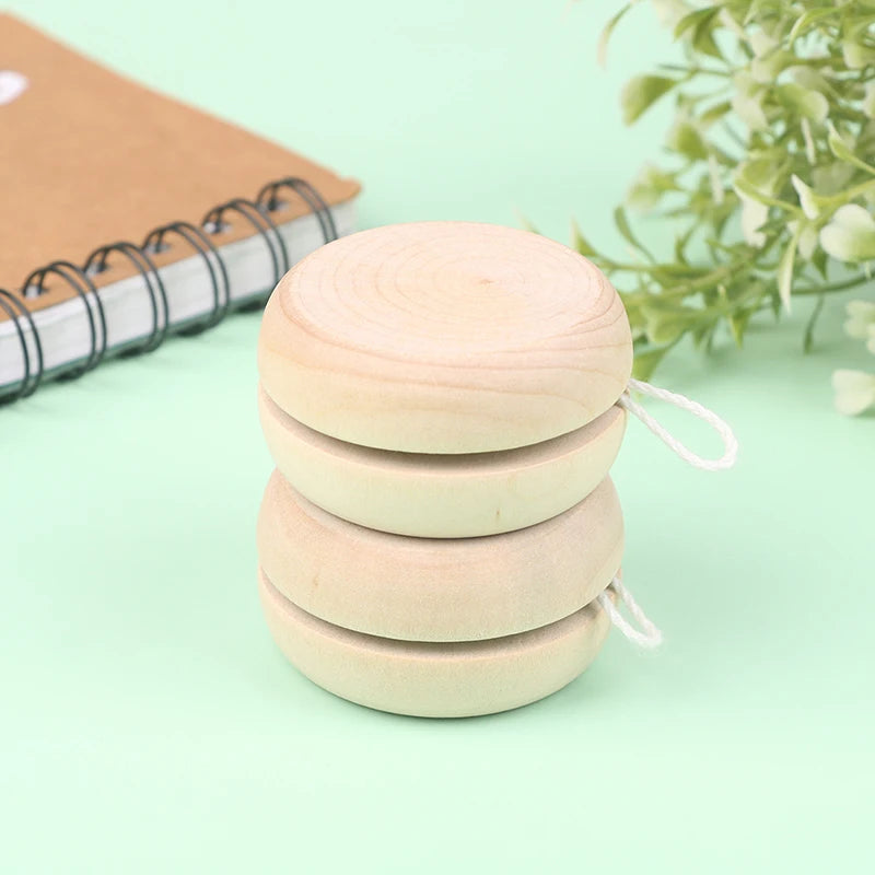 Yo-Yo Creative Yo Yo Toys For Child Gift Wooden Yoyo Toy New toy Color Mini Round DIY Baby Yoyo Ball Hand-Made Crafts Log Toys