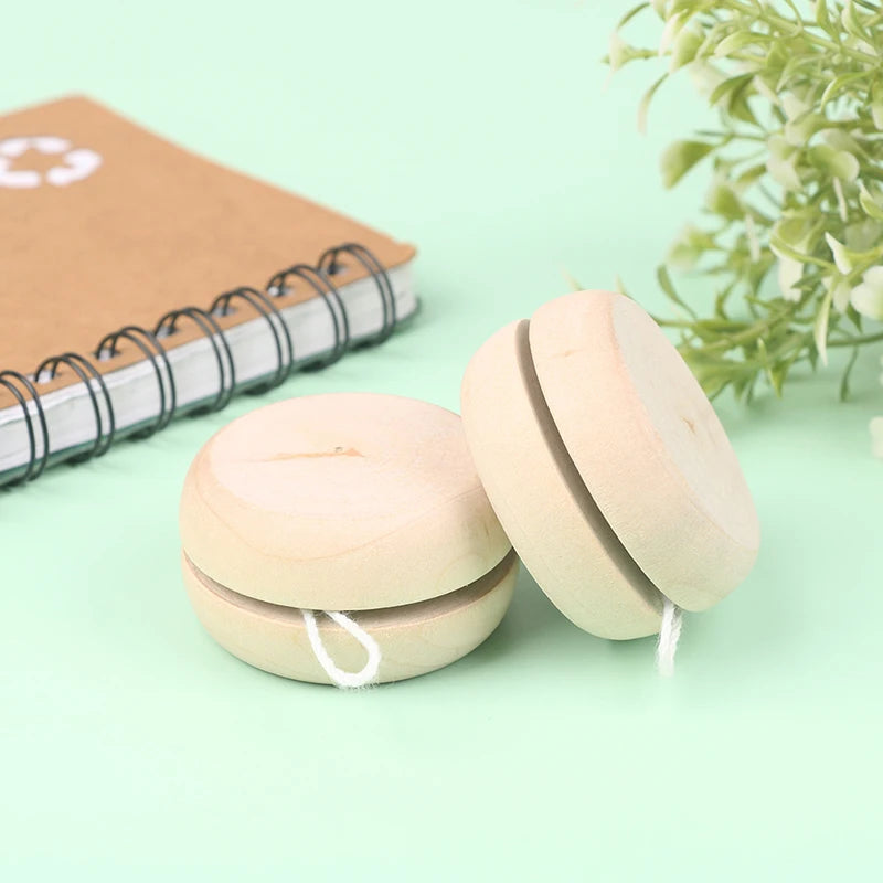 Yo-Yo Creative Yo Yo Toys For Child Gift Wooden Yoyo Toy New toy Color Mini Round DIY Baby Yoyo Ball Hand-Made Crafts Log Toys