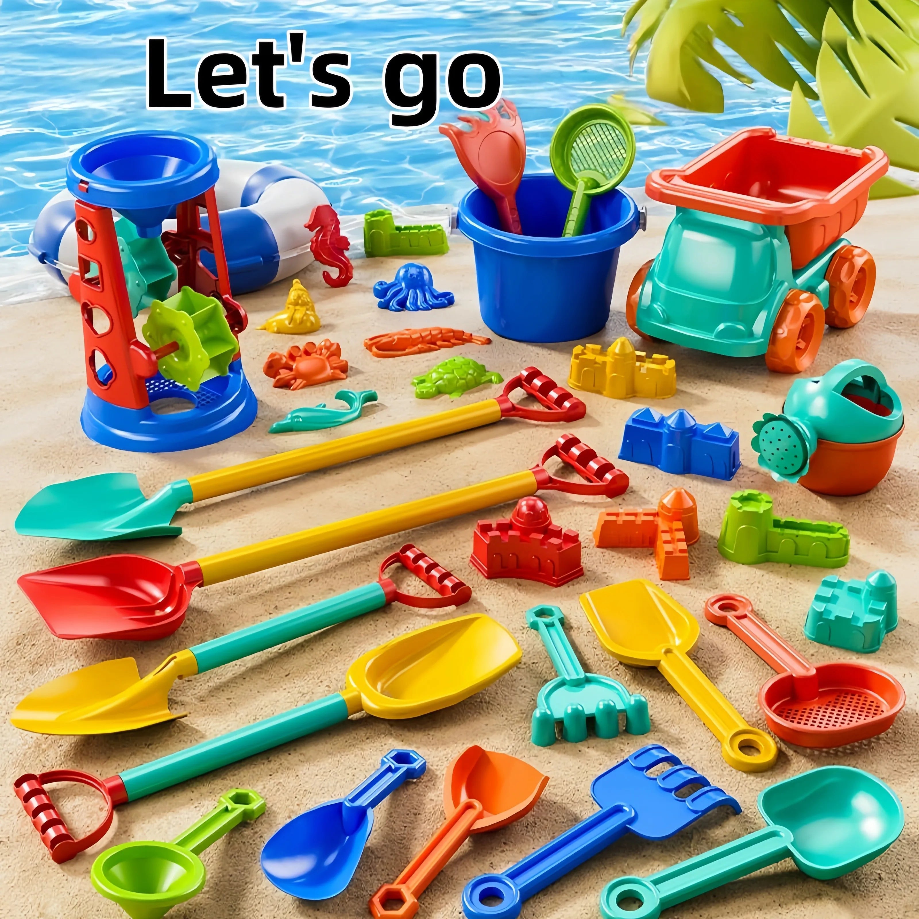 Children's Beach Toy Set Suitable for Boys and Girls to Play Outdoors with Sand, Summer Gardening, Digging Toys, Gifts