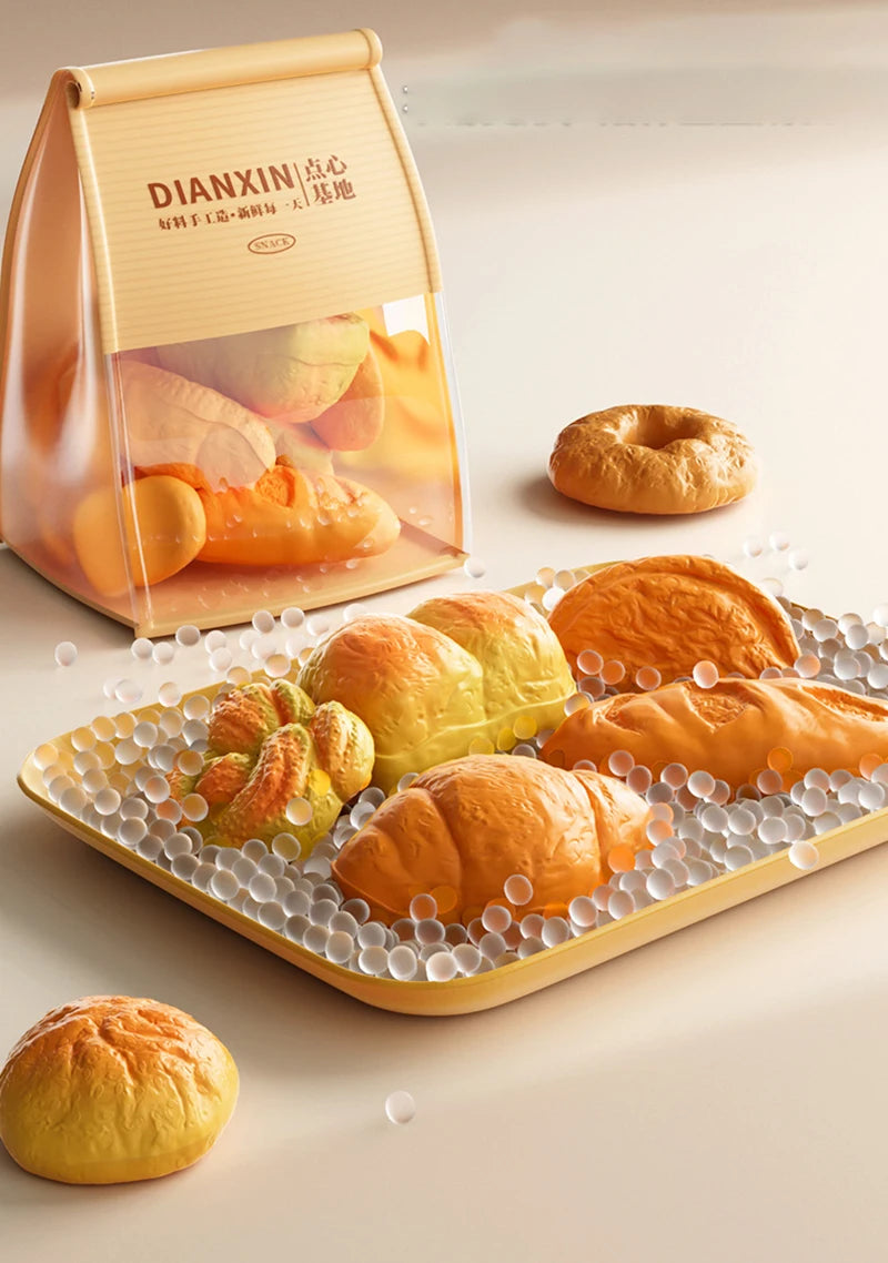 Toy Food Set Pretend Play Kitchen Realistic Bread Fries Pizza Simulation Educational Role Play Kids Boys Girls Birthday Gift