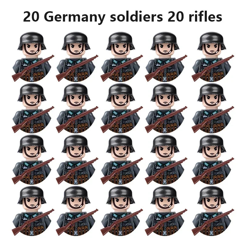 20 toys for soldiers and children from the Soviet Union, Britain, China, French, Polish and Canadian.