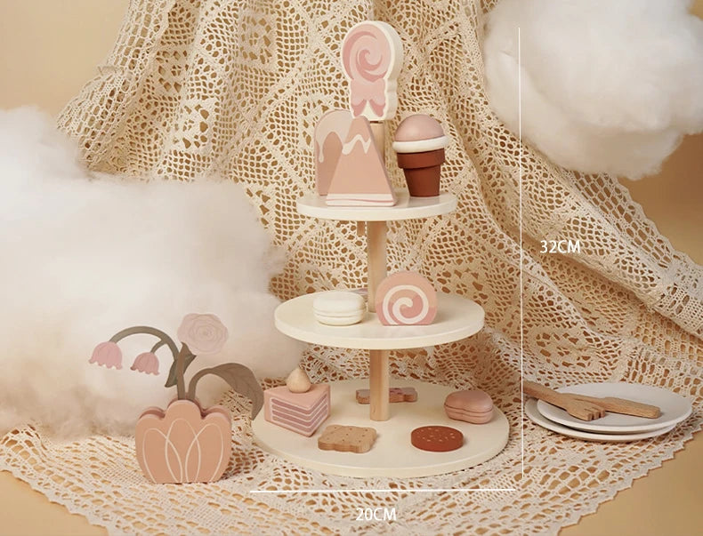 Wooden Pretend Play Toys for Girls Tea Sets Play Food Toys Kitchen Role Play Imitation Game Early Educational Toys for Girls Boy