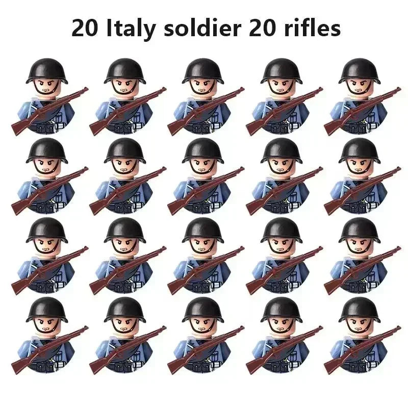 20 toys for soldiers and children from the Soviet Union, Britain, China, French, Polish and Canadian.