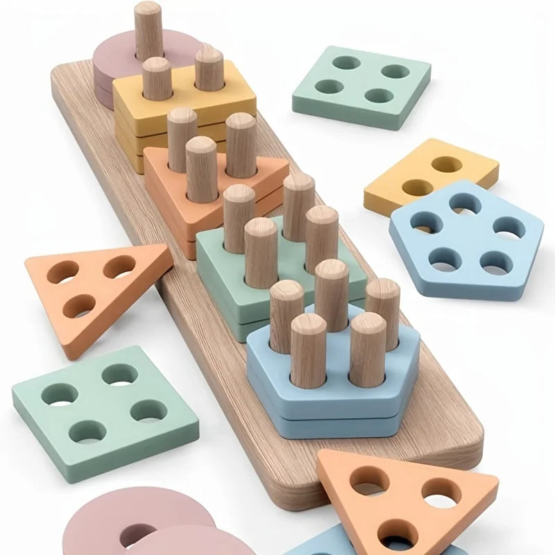 Montessori Toys For 18+ Months Old - Toddlers Wooden Sorting And Stacking Toys For Baby Boys And Girls,Preschool Kids Wood Gifts