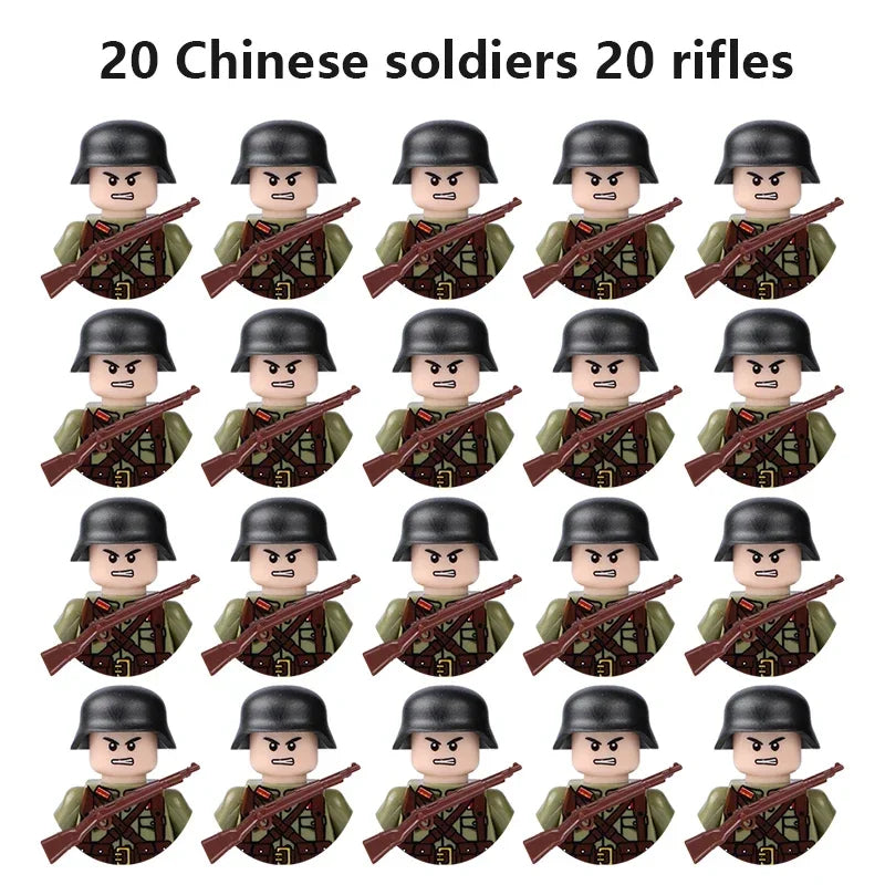 20 toys for soldiers and children from the Soviet Union, Britain, China, French, Polish and Canadian.