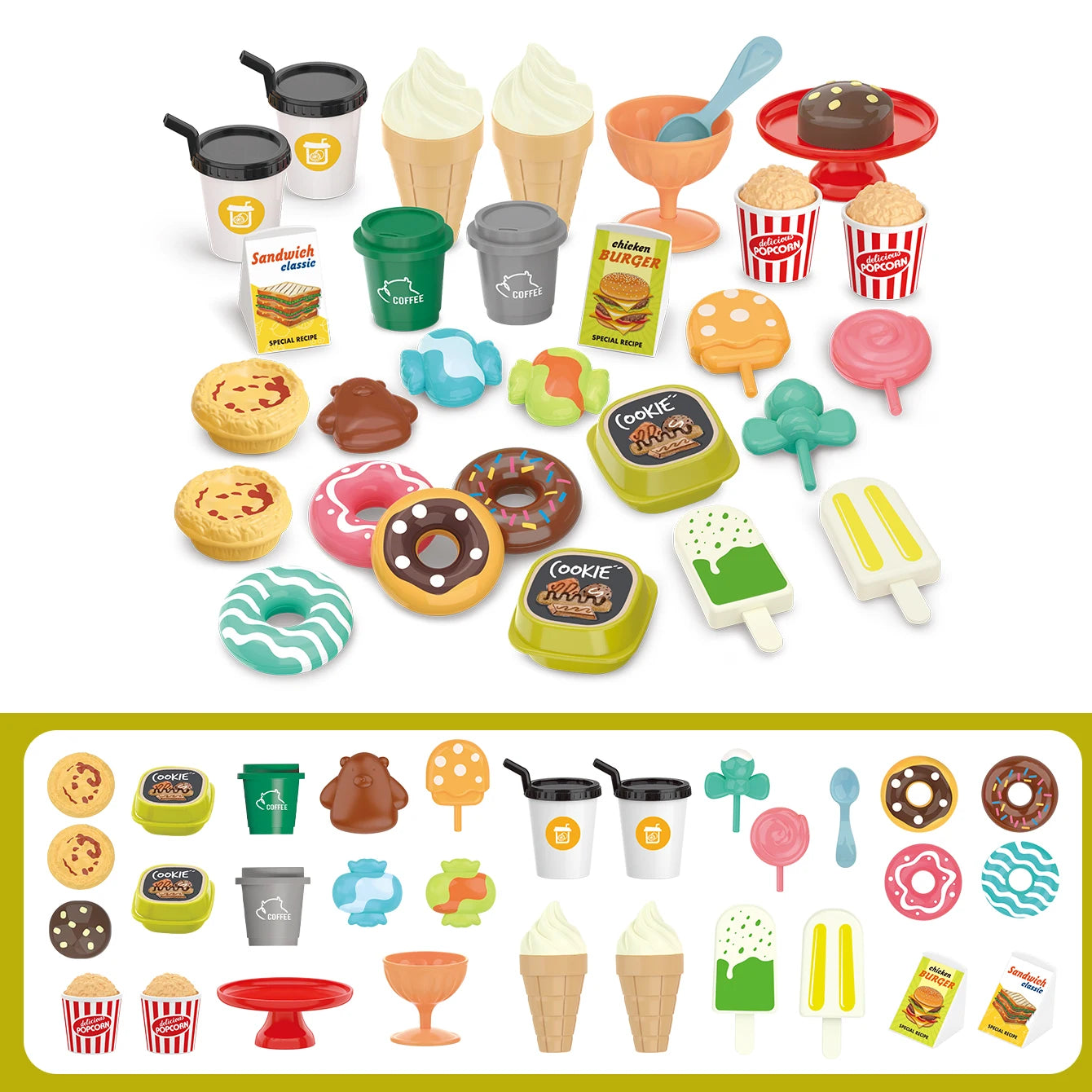 Children's Toys Pretend Play, Barbecue, Fast Food, Pizza, Sushi, Afternoon Tea, Desserts, Kitchen Food, Toy Sets