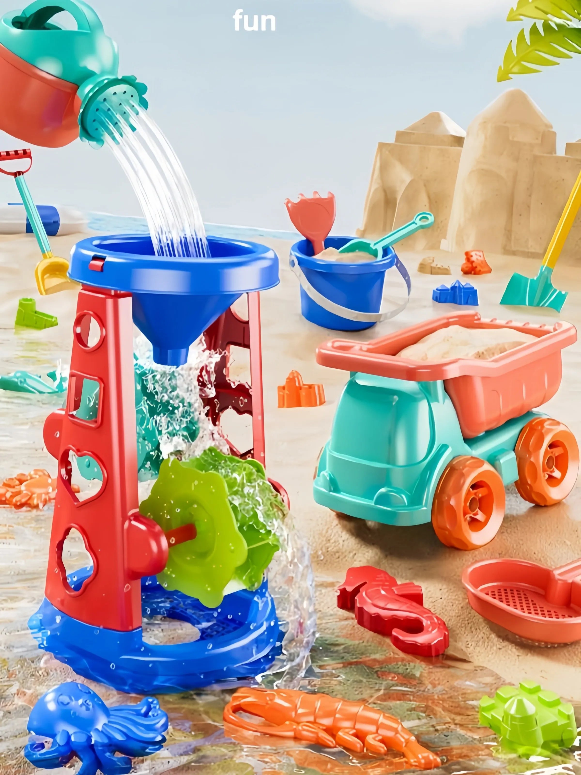 Children's Beach Toy Set Suitable for Boys and Girls to Play Outdoors with Sand, Summer Gardening, Digging Toys, Gifts