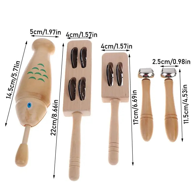 Musical Instruments Toys For Toddler Baby Wooden Percussion Instruments Toy Hand Held Preschool Educational Music Toy