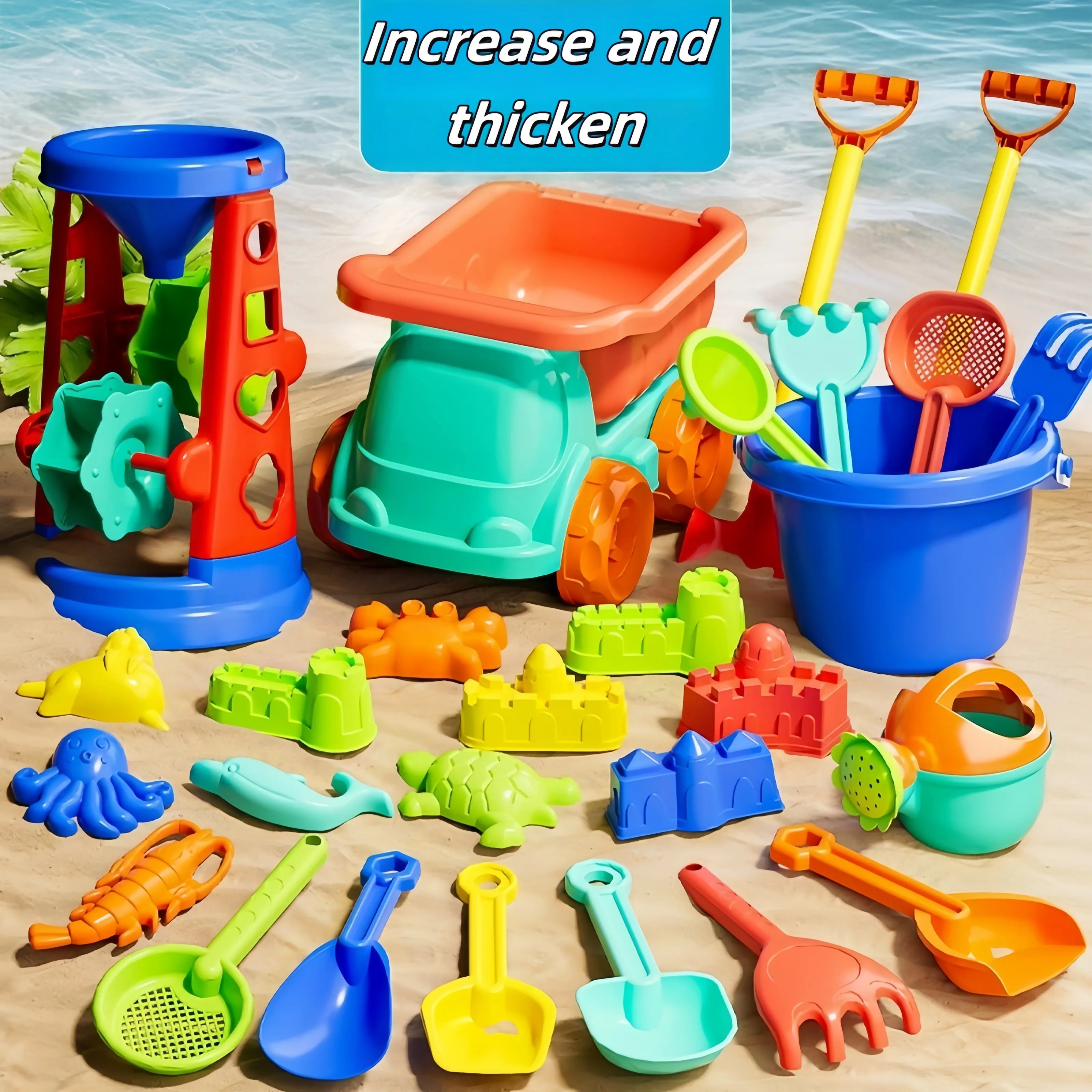 Children's Beach Toy Set Suitable for Boys and Girls to Play Outdoors with Sand, Summer Gardening, Digging Toys, Gifts