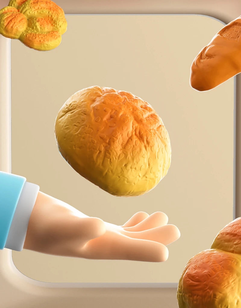 Toy Food Set Pretend Play Kitchen Realistic Bread Fries Pizza Simulation Educational Role Play Kids Boys Girls Birthday Gift