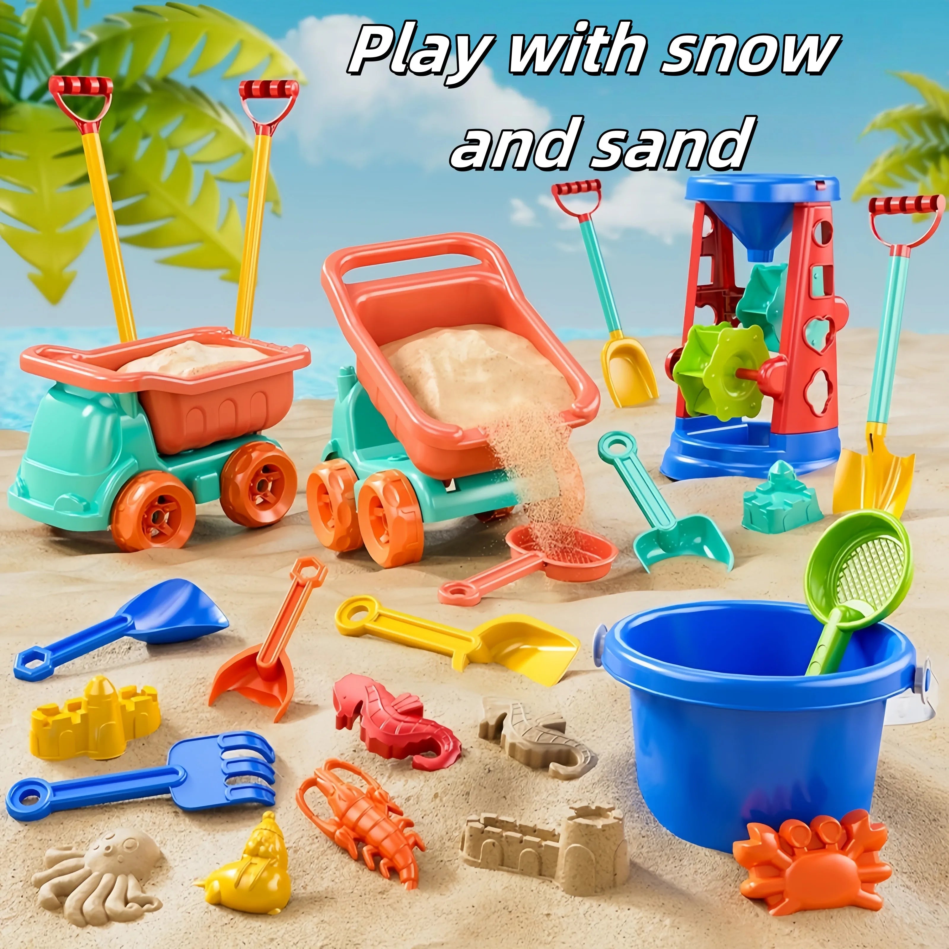 Children's Beach Toy Set Suitable for Boys and Girls to Play Outdoors with Sand, Summer Gardening, Digging Toys, Gifts