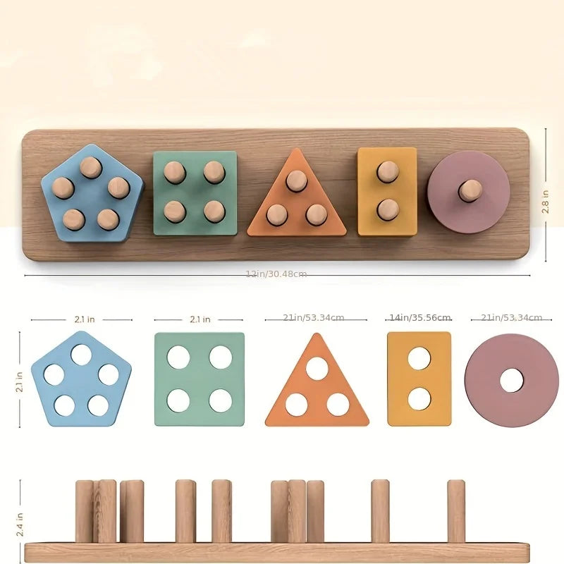 Montessori Toys For 18+ Months Old - Toddlers Wooden Sorting And Stacking Toys For Baby Boys And Girls,Preschool Kids Wood Gifts